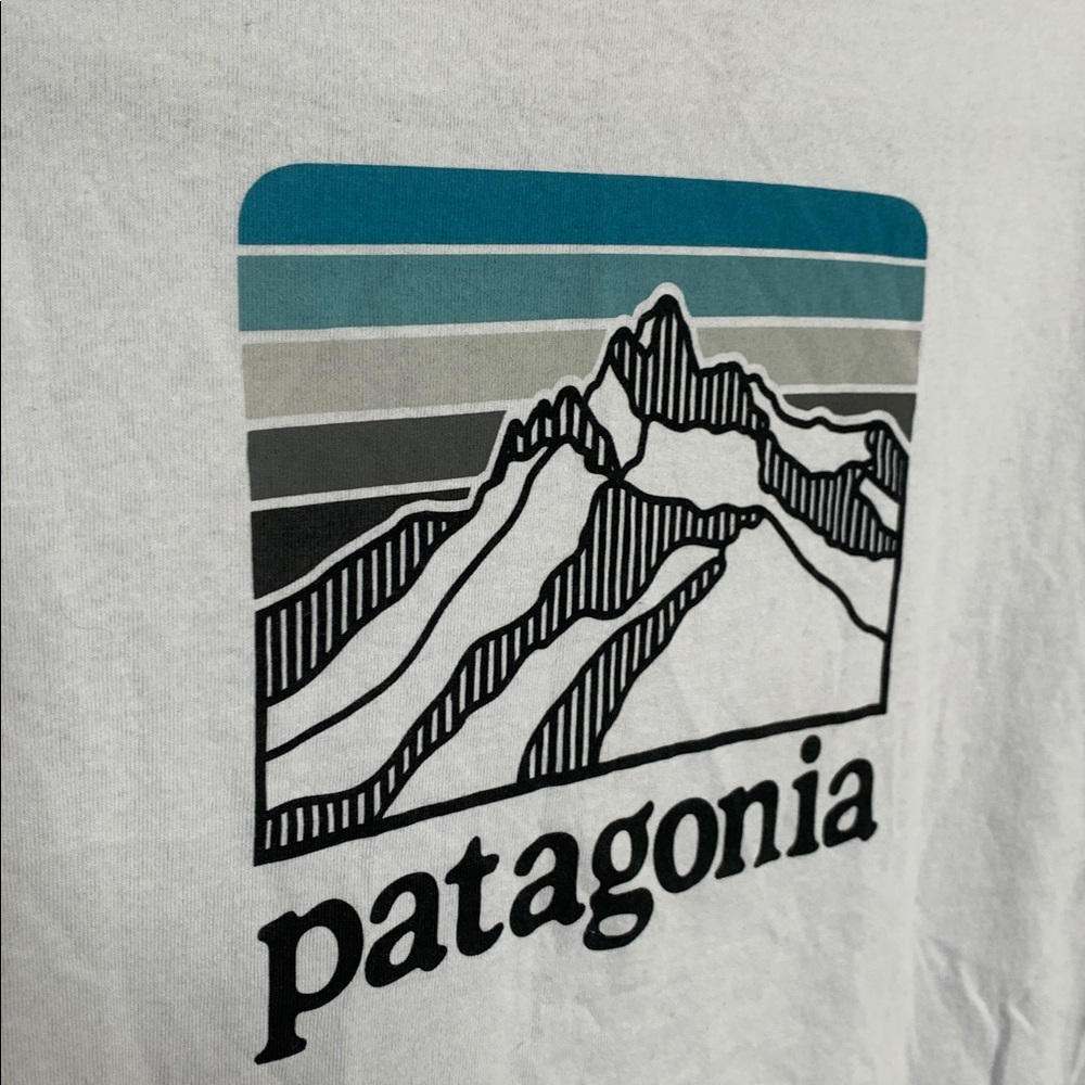 Patagonia Mens Line Logo Ridge Pocket Responsibill-Tee Blue Size XS Regular Fit - Picture 4 of 5